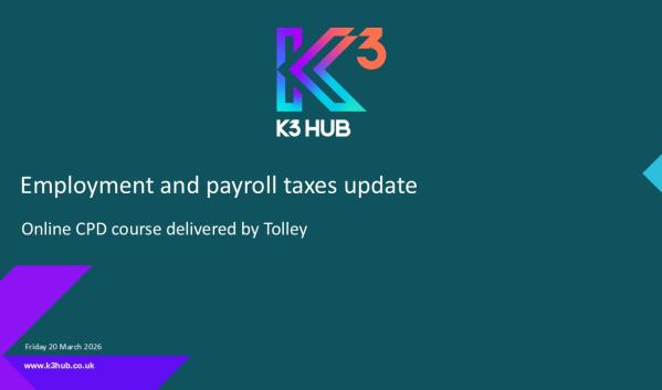 On-demand webinar: Employment and payroll taxes update - Online CPD course delivered by Tolley