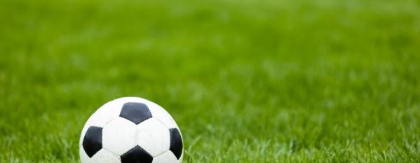 football sitting on grass pitch