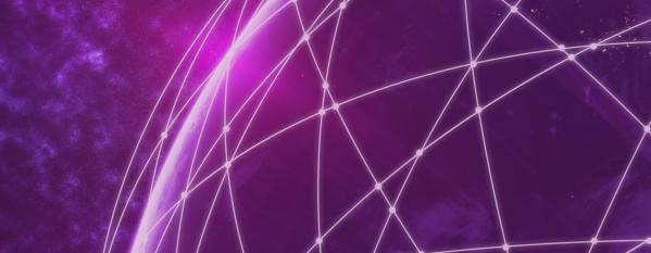 Purple globe with lit connection points