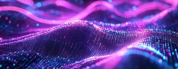 Purple pink blue waves bed