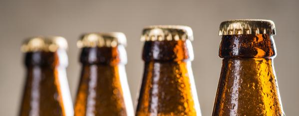 Row of beer bottles
