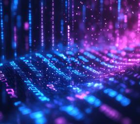 Abstract blue purple number stream image